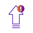 Up arrow with exclamation mark icon