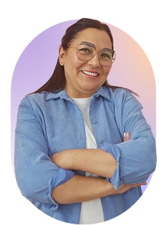 Actor portraying a smiling patient with very high triglycerides