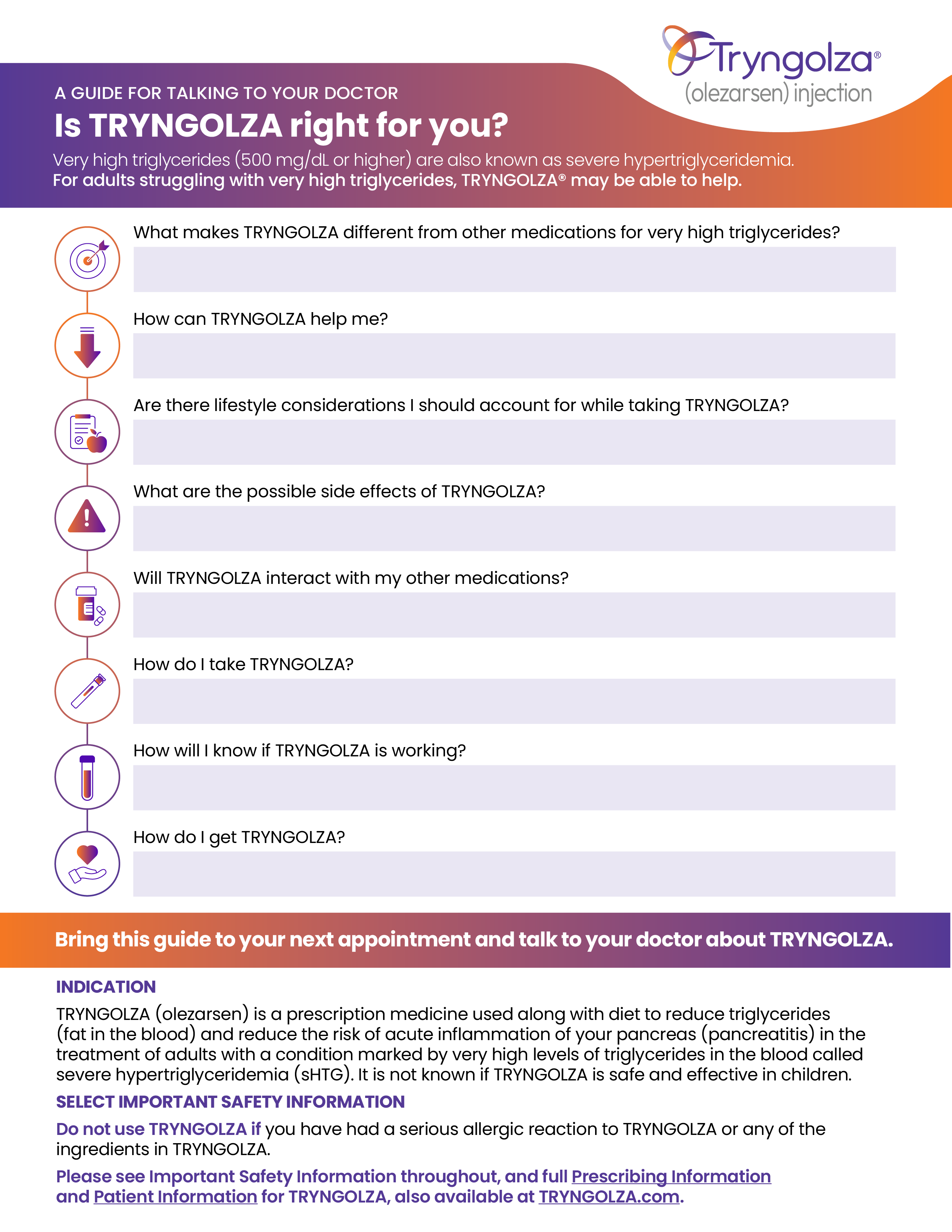 Preview of the TRYNGOLZA Doctor Discussion Guide