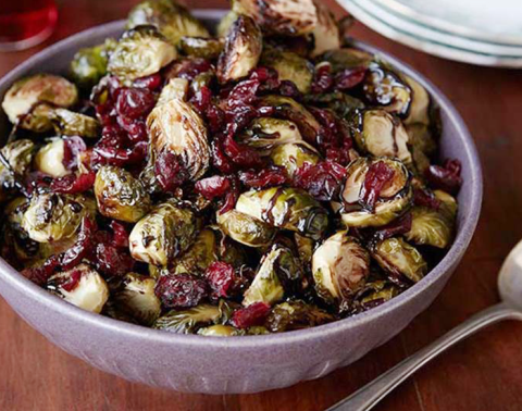 Roasted Brussels Sprouts with Cranberries
